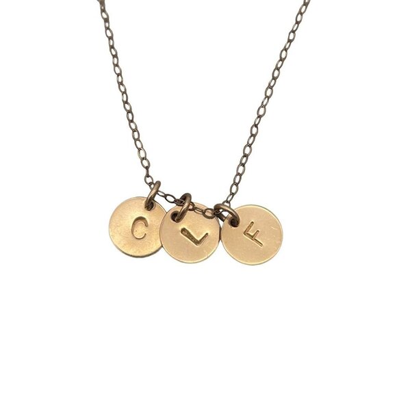 EFY 14K Gold Filled Multi Charm Chain Necklace Spring Ring Closure 19 Inches - Picture 1 of 5